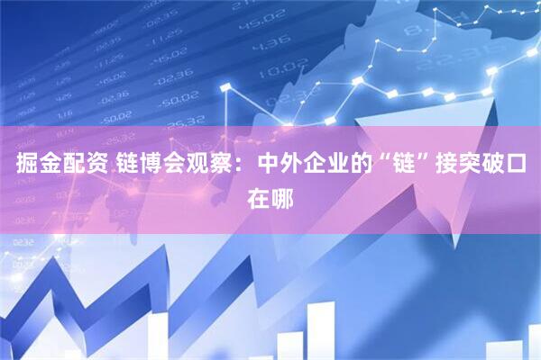 掘金配资 链博会观察：中外企业的“链”接突破口在哪